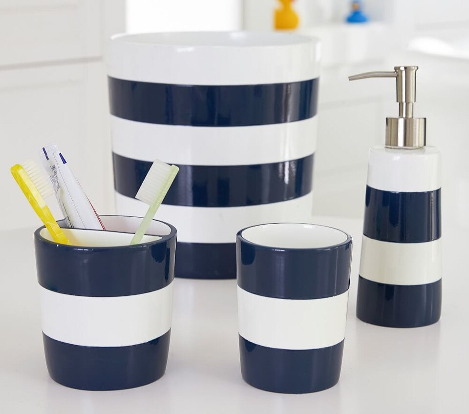 Navy Stripe Bath Accessories Pottery Barn Kids Australia
